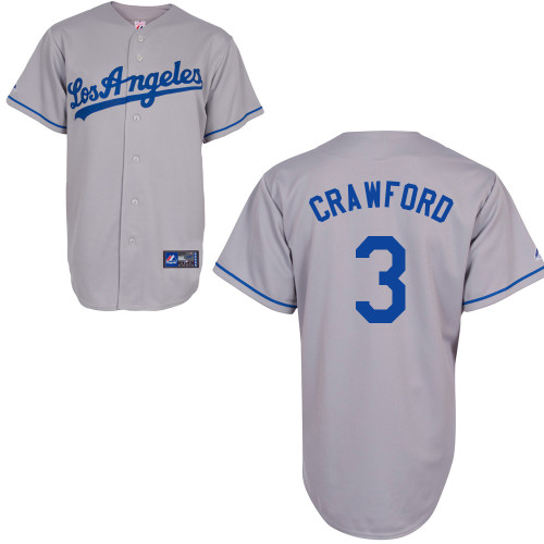 Carl Crawford #3 mlb Jersey-L A Dodgers Women's Authentic Road Gray Cool Base Baseball Jersey